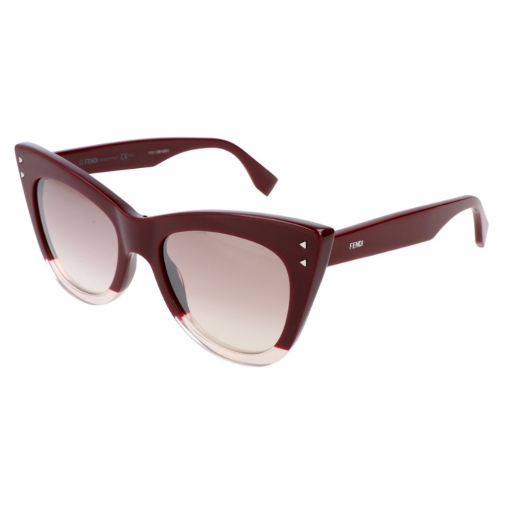 Fendi Burgundy to Clear Ombre Cat-Eye Sunglasses